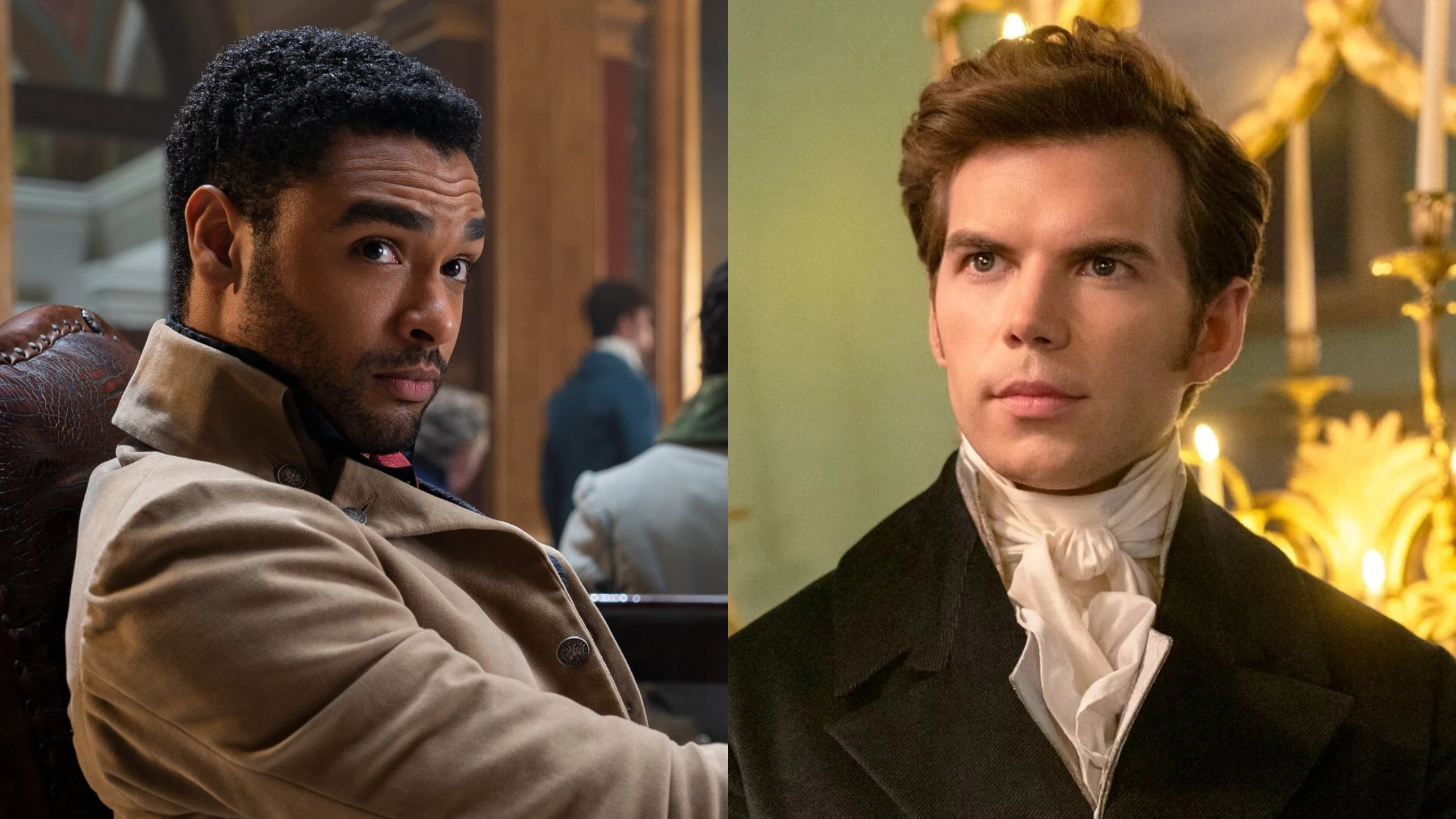 Reg&eacute;-Jean Page y Luke Newton de Los Brigerton