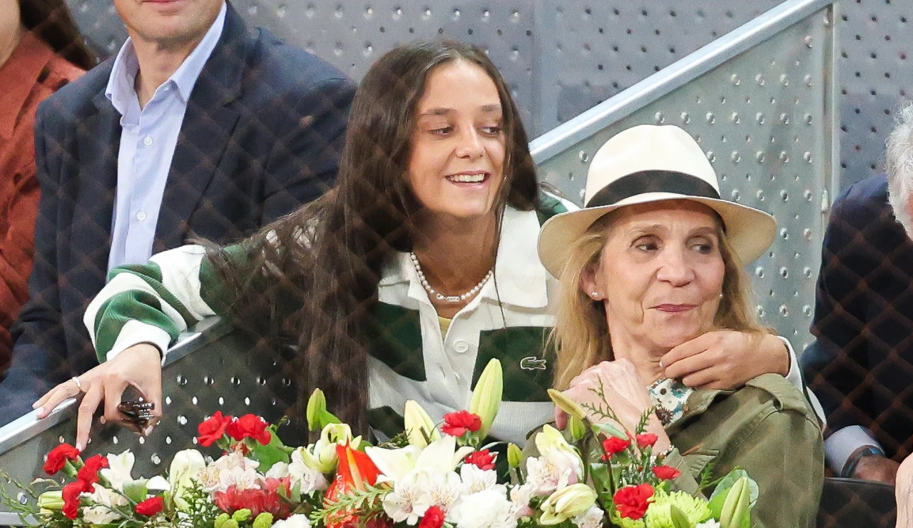 Victoria Federica, con su madre, la infanta Elena, en el Mutua Madrid Open