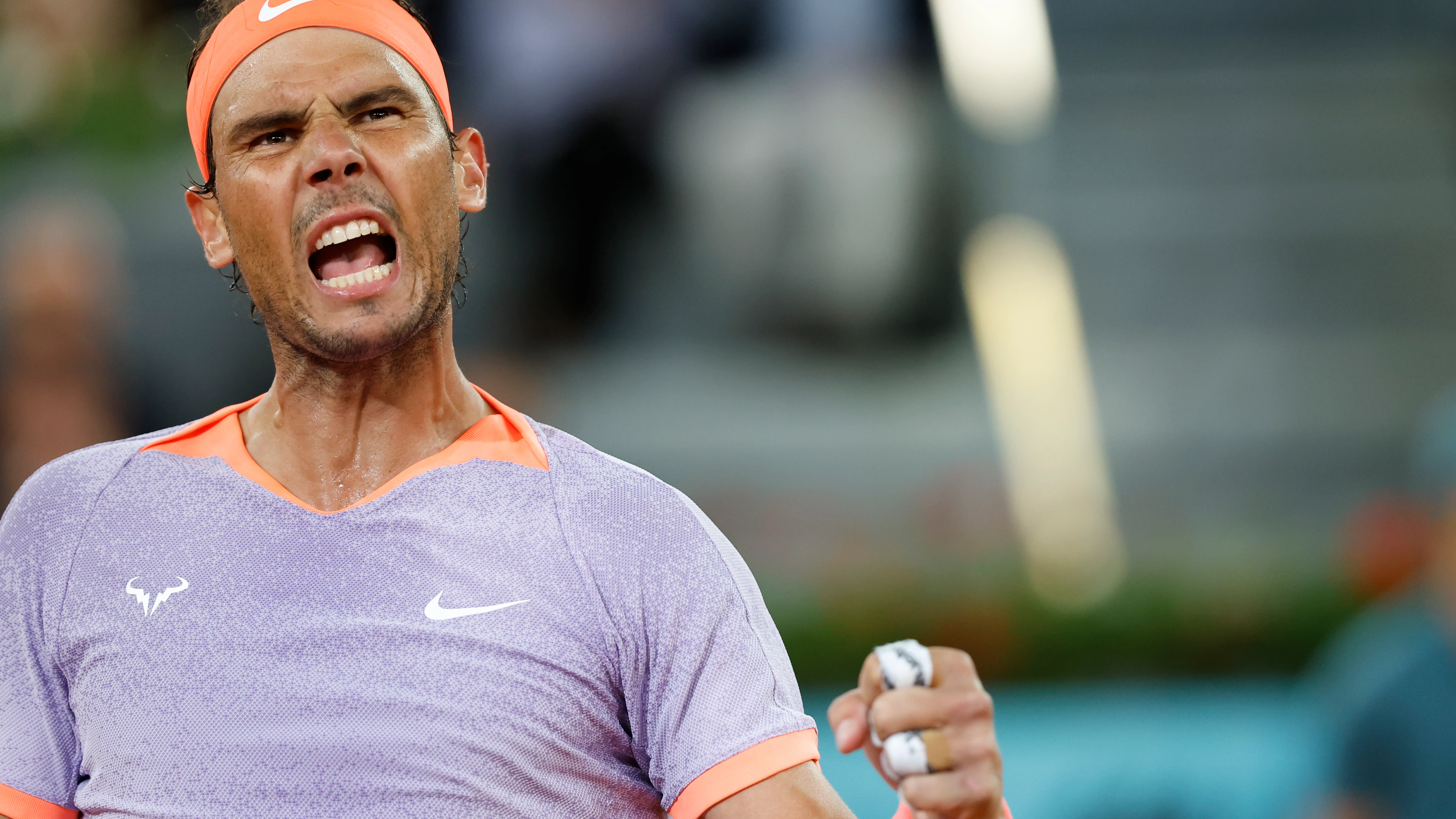 Rafa Nadal celebra un punto en el Mutua Madrid Open Rafa Nadal celebra un punto en el Mutua Madrid Open