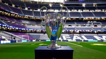 El trofeo de la Champions League, en el Santiago Bernabéu