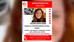 Máxima preocupación por Rosi, la mujer de 41 años desaparecida en Castellón: &quot;Un chico en moto podría haberla visto&quot;