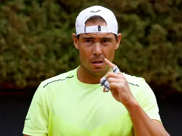 Rafa Nadal, en un entrenamiento en Roma Rafa Nadal, en un entrenamiento en Roma