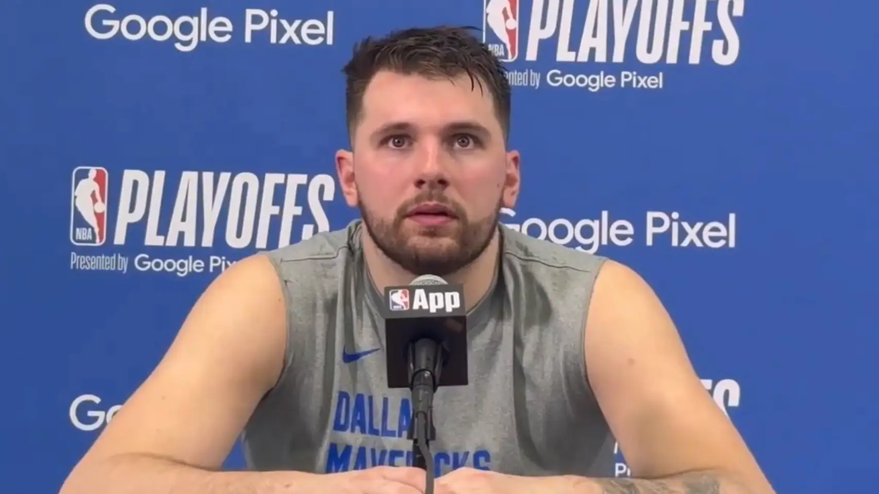 La cara de Luka Doncic al escuchar los gemidos