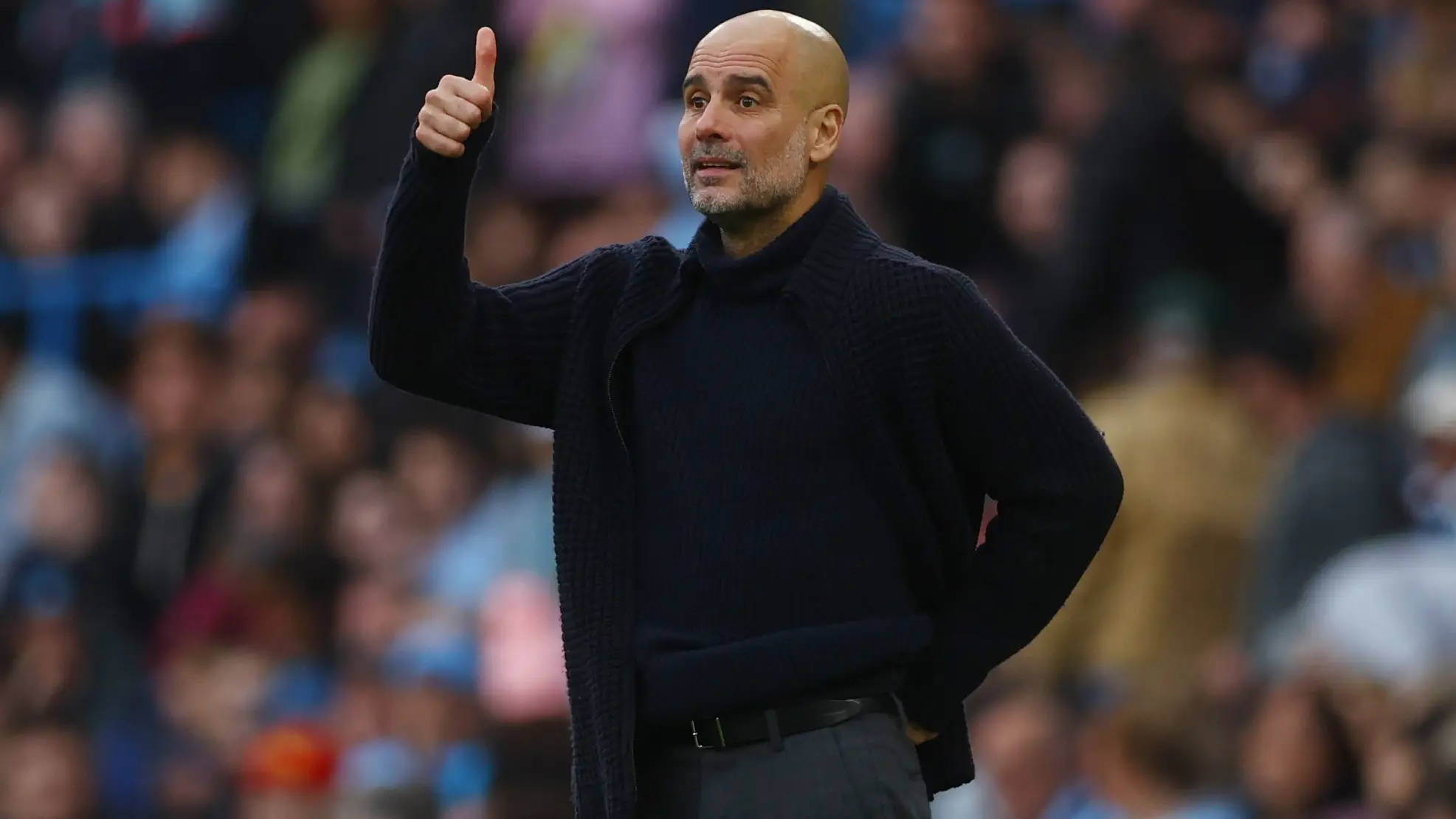 Pep Guardiola, en un partido del Manchester City Pep Guardiola, en un partido del Manchester City