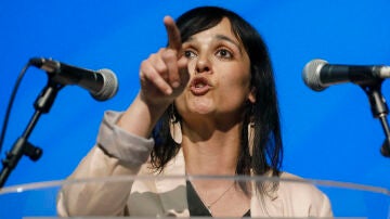 Silvia Orriols, de Aliança Catalana, durante un acto de campaña.