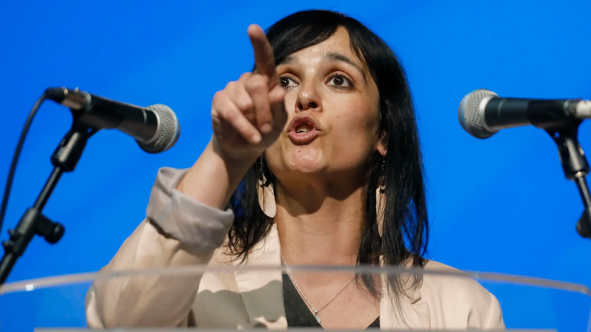 Silvia Orriols, de Alian&ccedil;a Catalana, durante un acto de campa&ntilde;a.