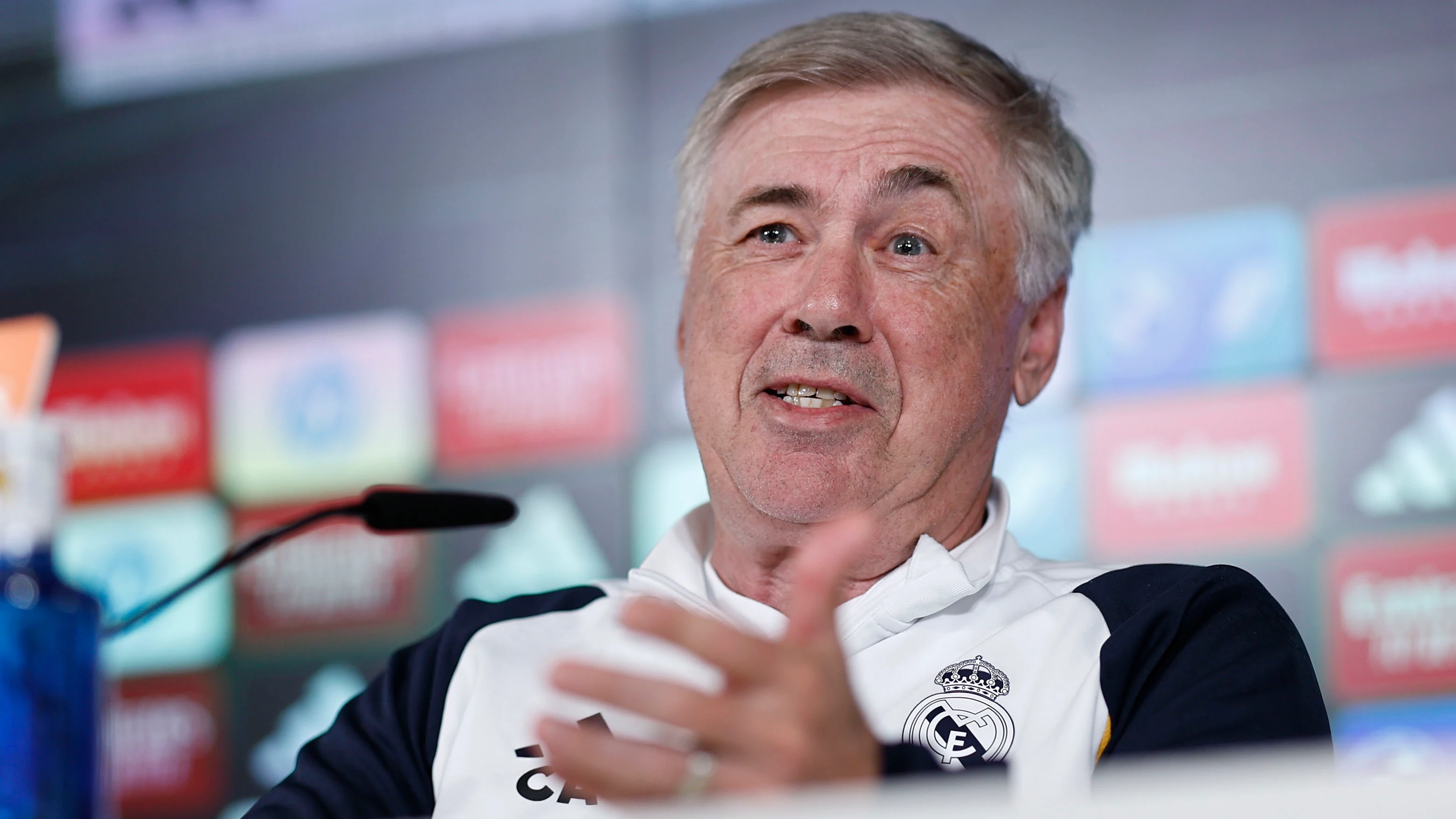 Carlo Ancelotti en la rueda de prensa previa al Real Madrid - Alavés (jornada 36 de LaLiga EA Sports) Carlo Ancelotti en la rueda de prensa previa al Real Madrid - Alavés (jornada 36 de LaLiga EA Sports)