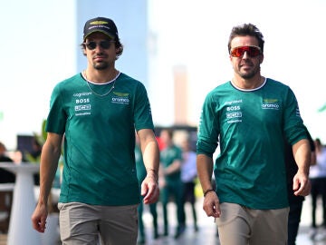 Lance Stroll y Fernando Alonso durante la temporada 2024 de Fórmula 1