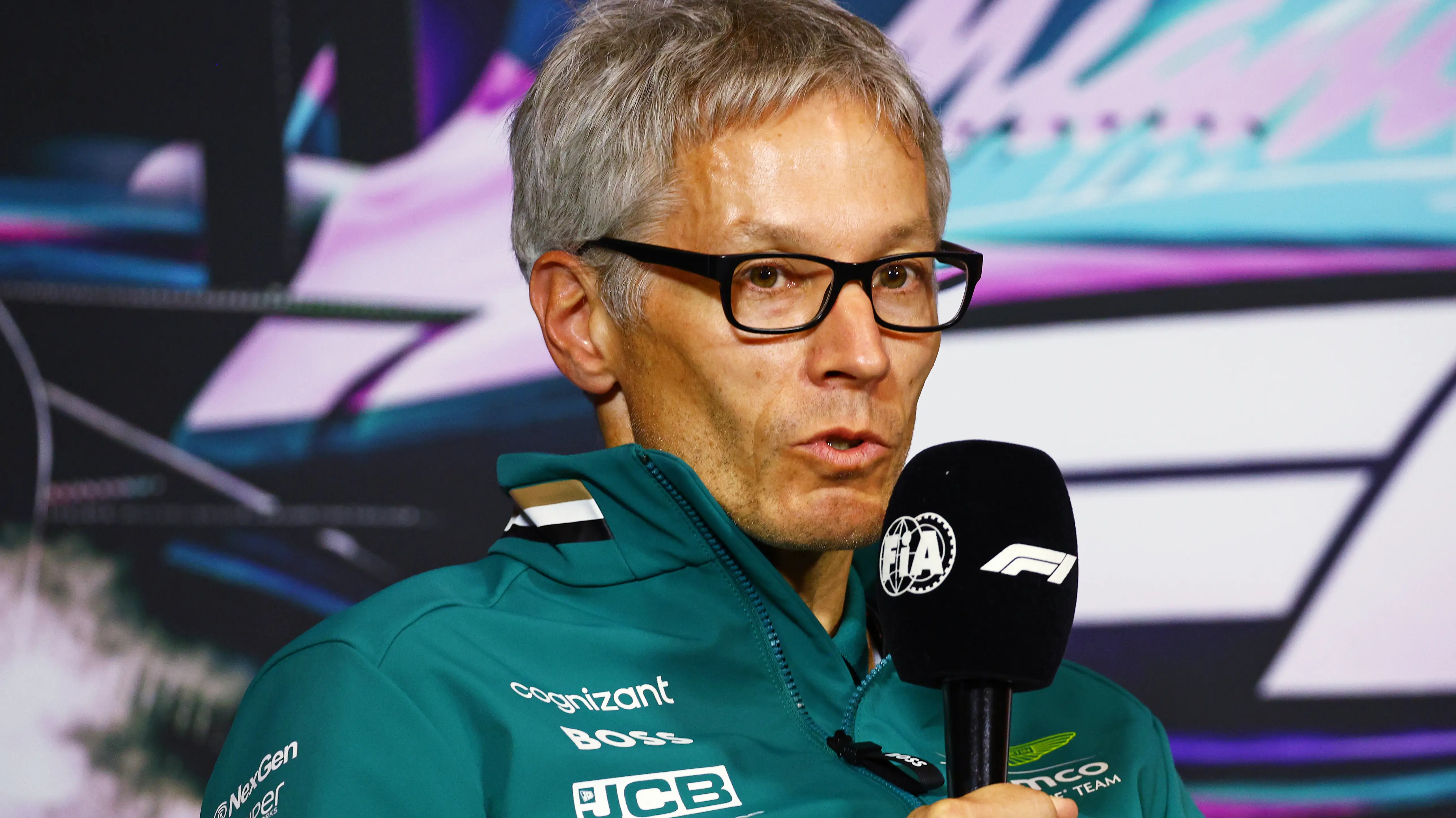 Mike Krack en una rueda de prensa del GP de Miami 2024