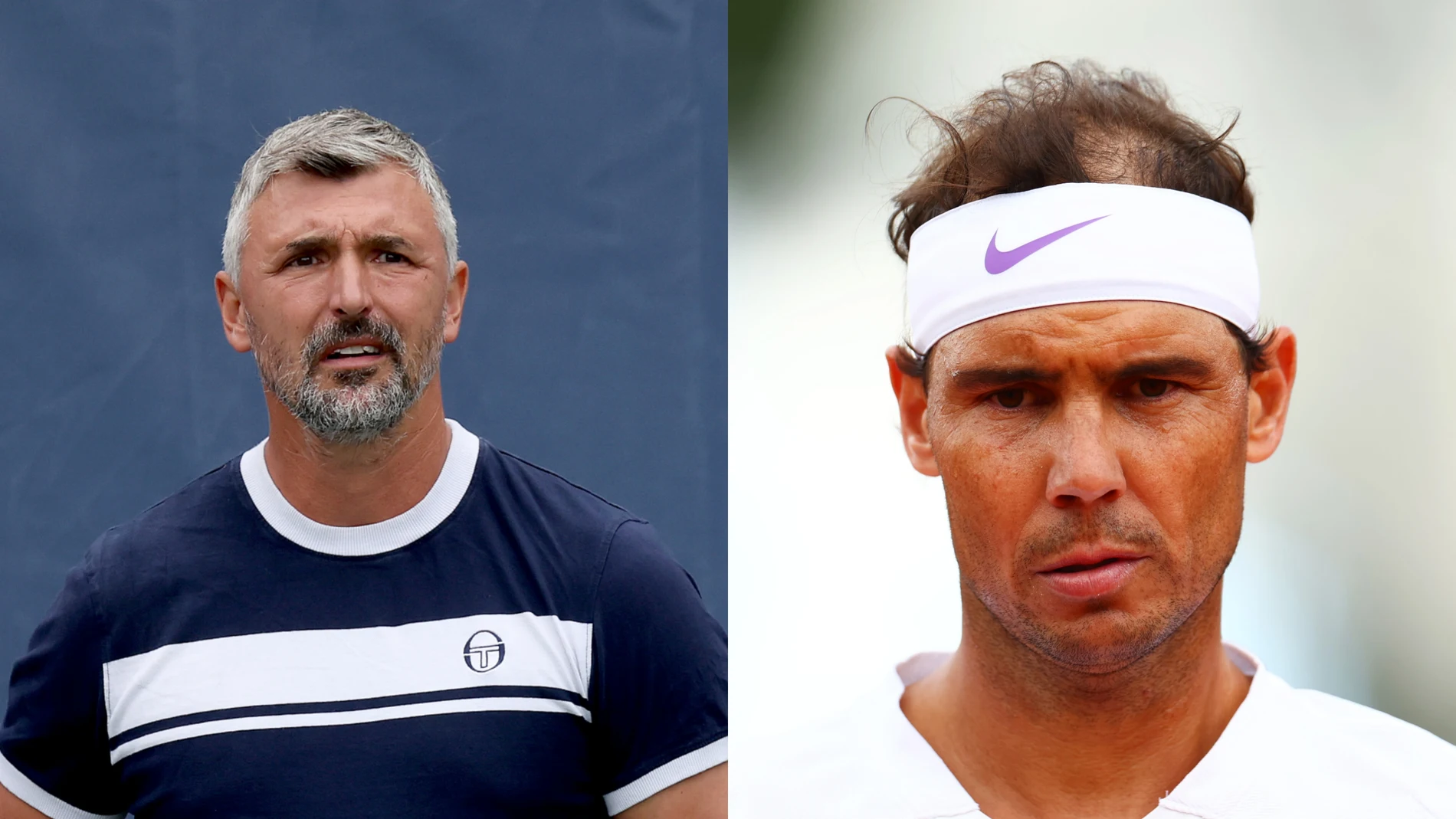 Goran Ivanisevic y Rafa Nadal en imágenes de archivo Goran Ivanisevic y Rafa Nadal en imágenes de archivo