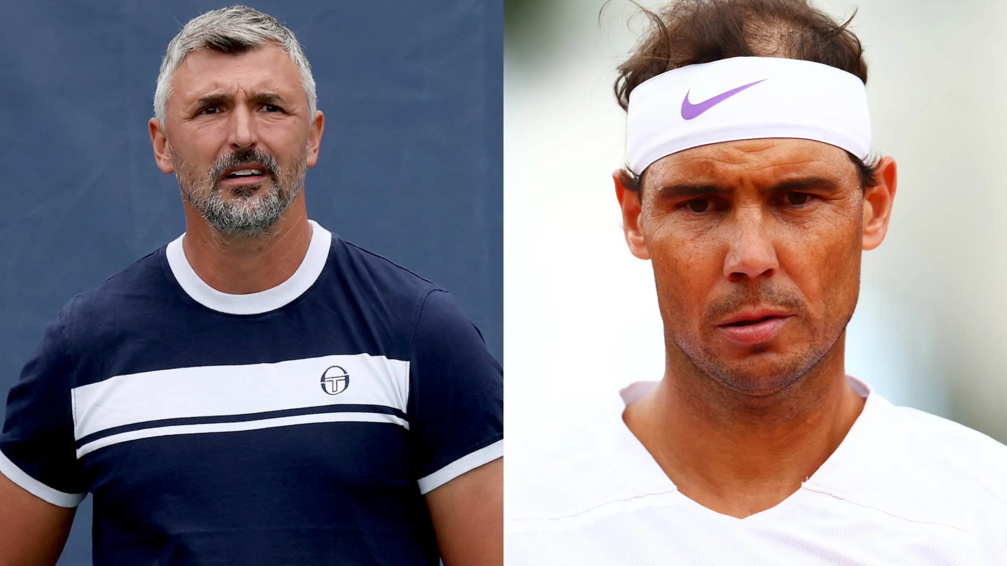 Goran Ivanisevic y Rafa Nadal en imágenes de archivo Goran Ivanisevic y Rafa Nadal en imágenes de archivo