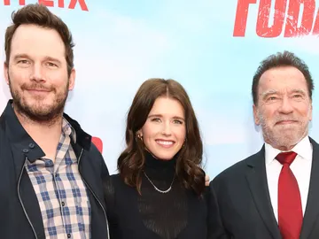 Chris Pratt junto a Katherine y Arnold Schwarzenegger Chris Pratt junto a Katherine y Arnold Schwarzenegger