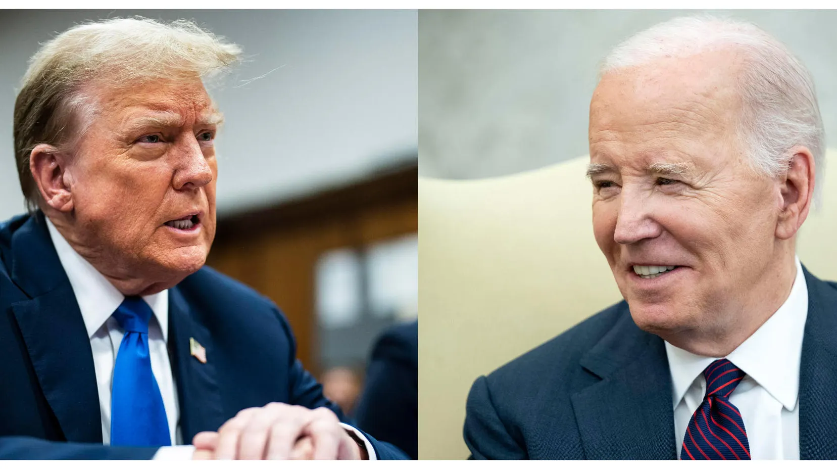 El expresidente de los Estados Unidos Donald Trump (i) y el presidente Joe Biden (d) El expresidente de los Estados Unidos Donald Trump (i) y el presidente Joe Biden (d)