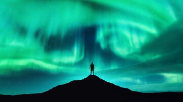 Imagen de archivo de una aurora boreal