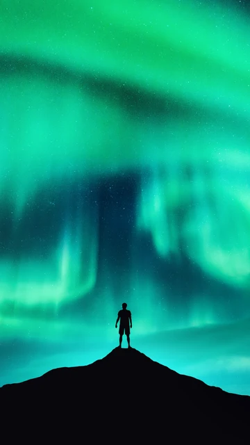 Imagen de archivo de una aurora boreal
