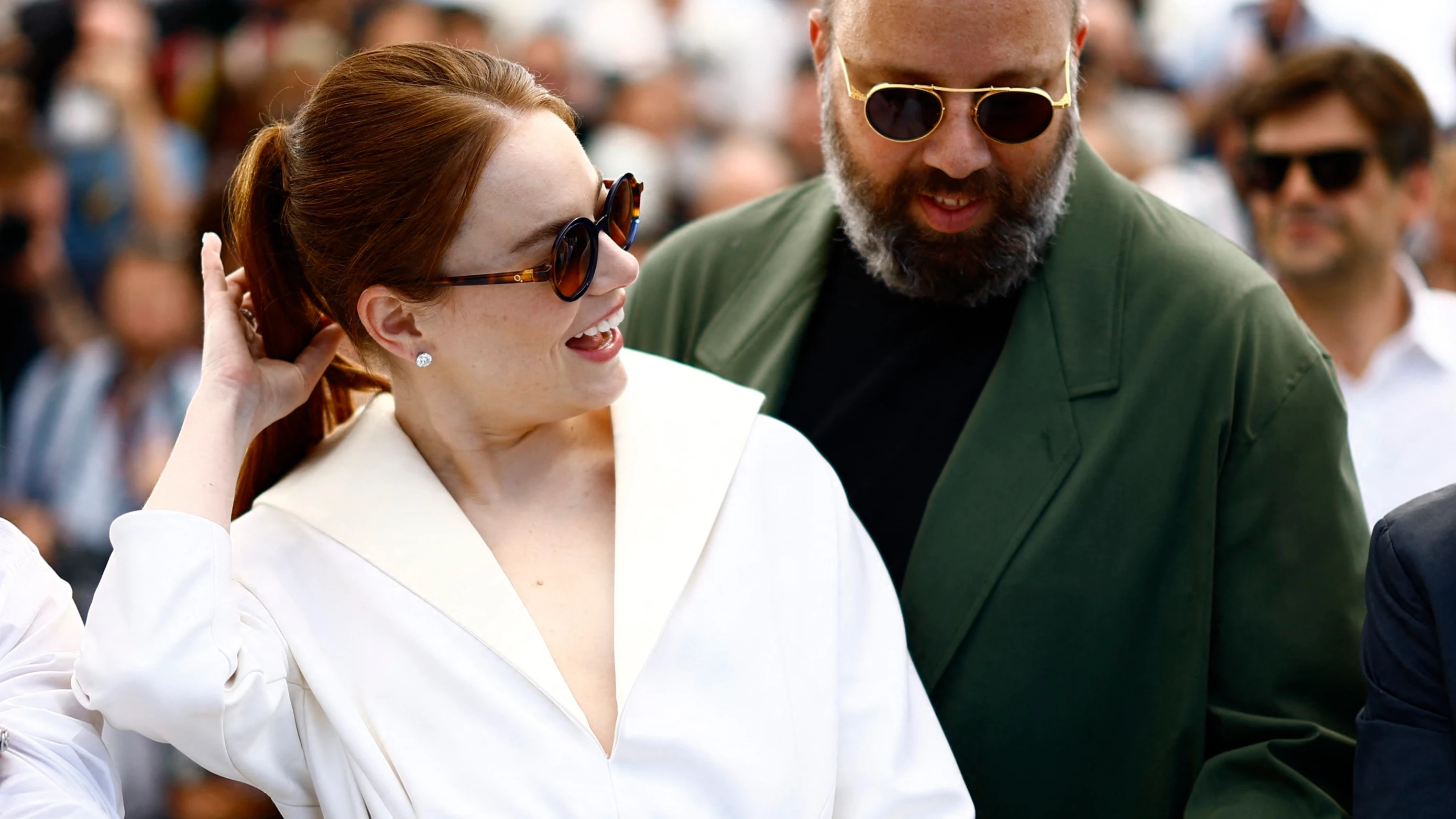 Emma Stone y Yorgos Lanthimos en el Festival de Cannes