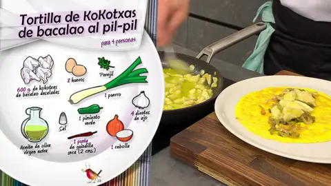 Ingredientes Tortilla de kokotxas de bacalao al pil pil Ingredientes Tortilla de kokotxas de bacalao al pil pil