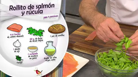 Ingredientes Rollito de salmón y rúcula Ingredientes Rollito de salmón y rúcula