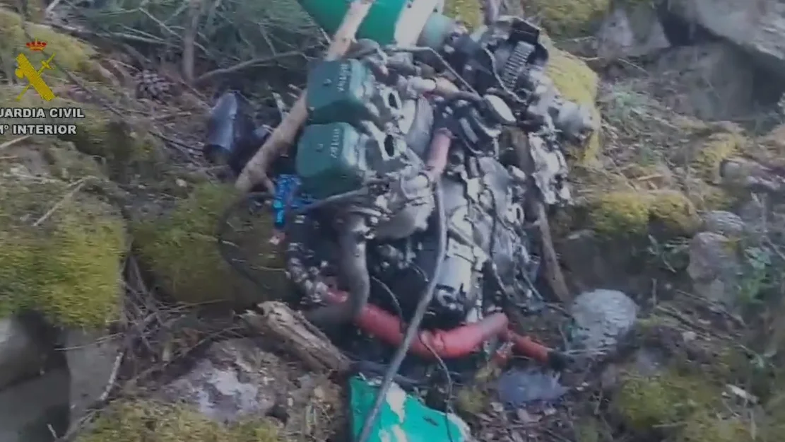 La avioneta que se ha estrellado en el Pantano de San Juan, Madrid
