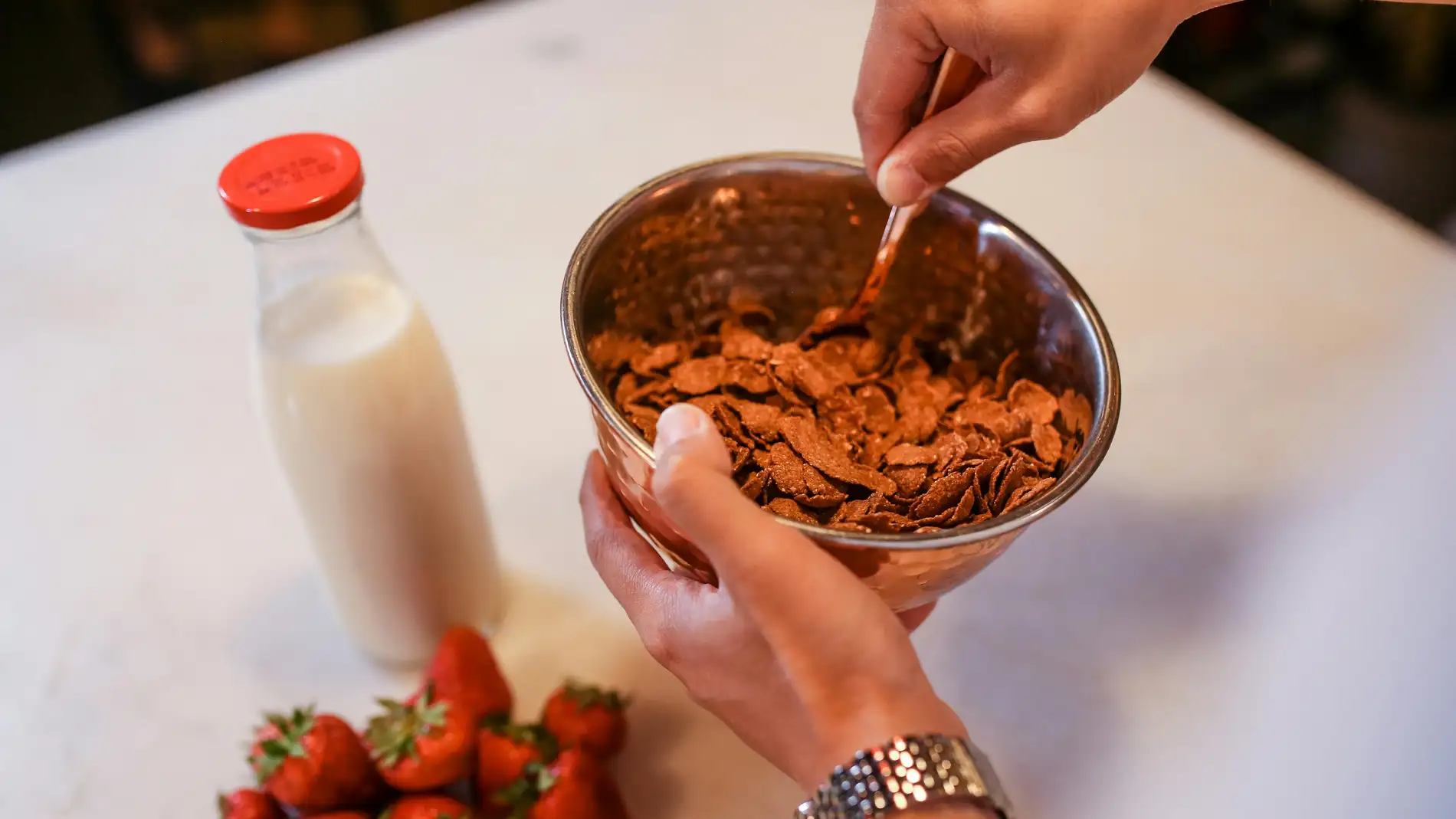 Cereales de chocolate y leche