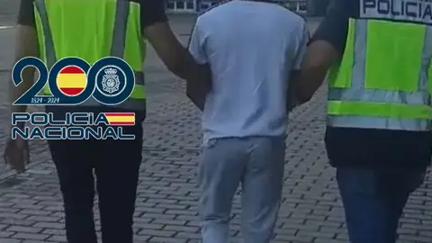 Momento de la detención del sicario en Alcorcón