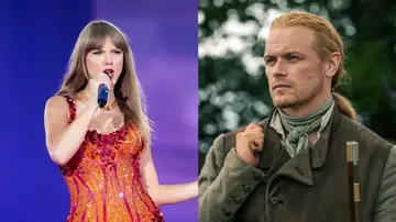 Taylor Swift y Sam Heughan caracterizado en Outlander
