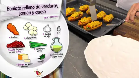 Ingredientes Boniato relleno de verduras Ingredientes Boniato relleno de verduras
