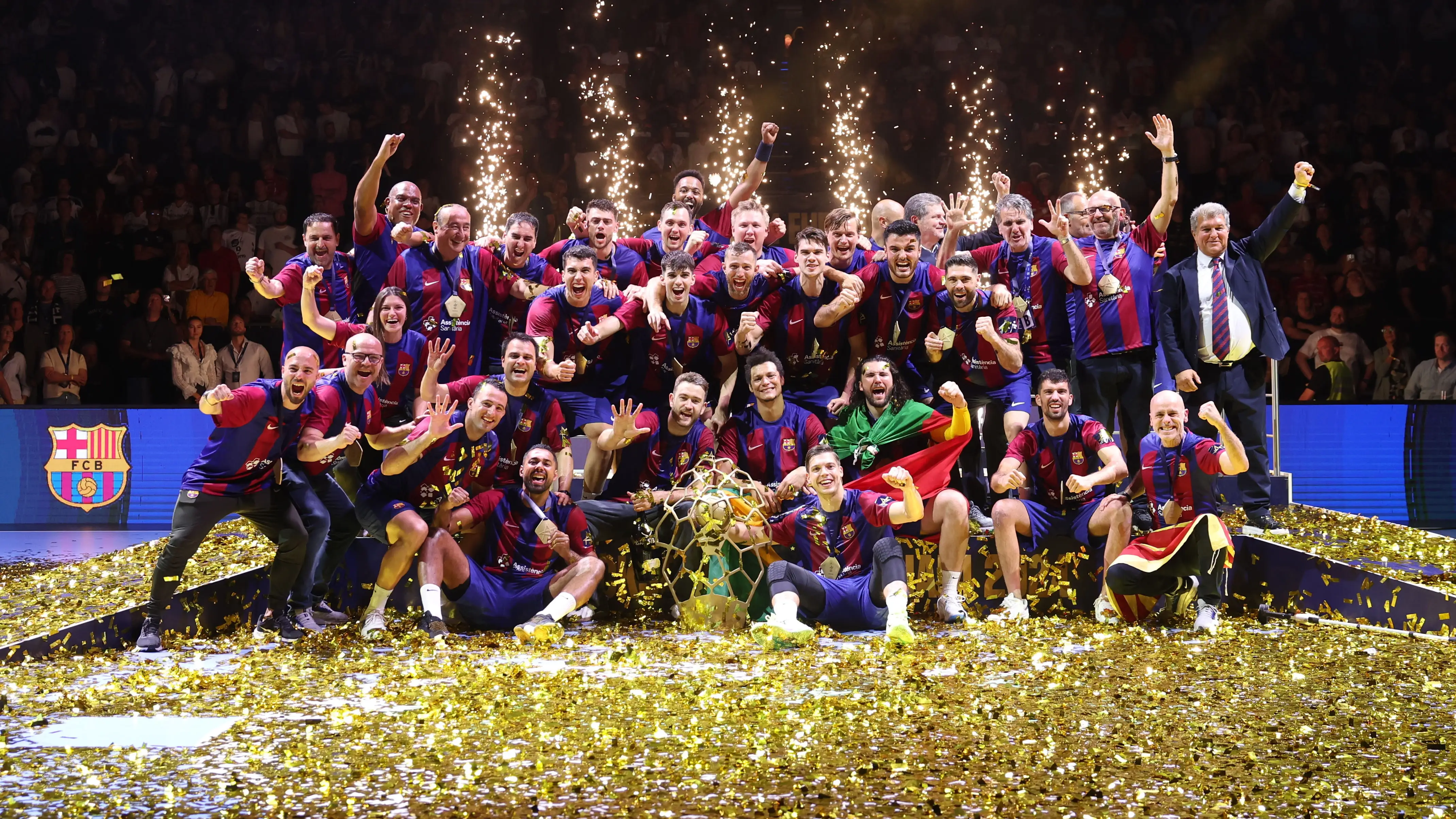 Los jugadores del Barcelona celebran la duodécima Champions de balonmano Los jugadores del Barcelona celebran la duodécima Champions de balonmano