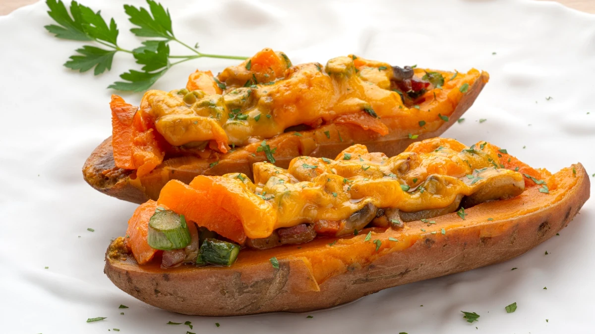 Boniato relleno de verduras, jam&oacute;n y queso, de Argui&ntilde;ano: "Una receta muy f&aacute;cil de hacer"