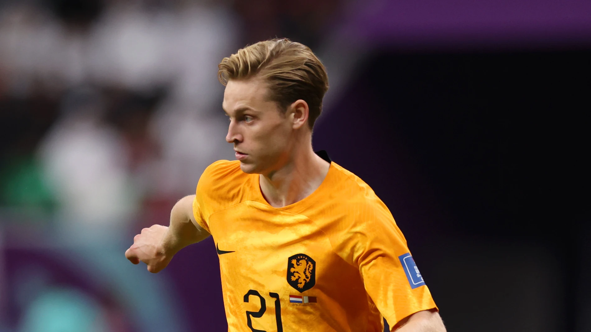 Frenkie de Jong durante un partido en el Mundial de Qatar Frenkie de Jong durante un partido en el Mundial de Qatar