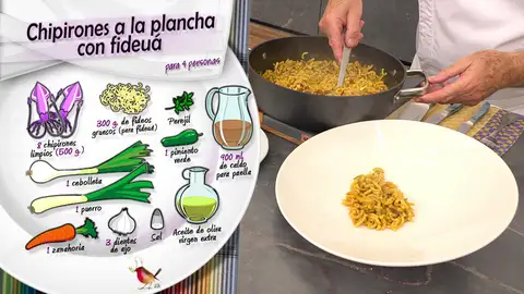 Ingredientes Chipirones a la plancha con fideuá Ingredientes Chipirones a la plancha con fideuá