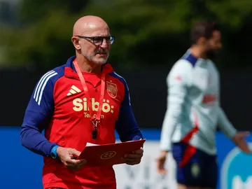 Luis de la Fuente, en un entrenamiento en Donaueschingen Luis de la Fuente, en un entrenamiento en Donaueschingen