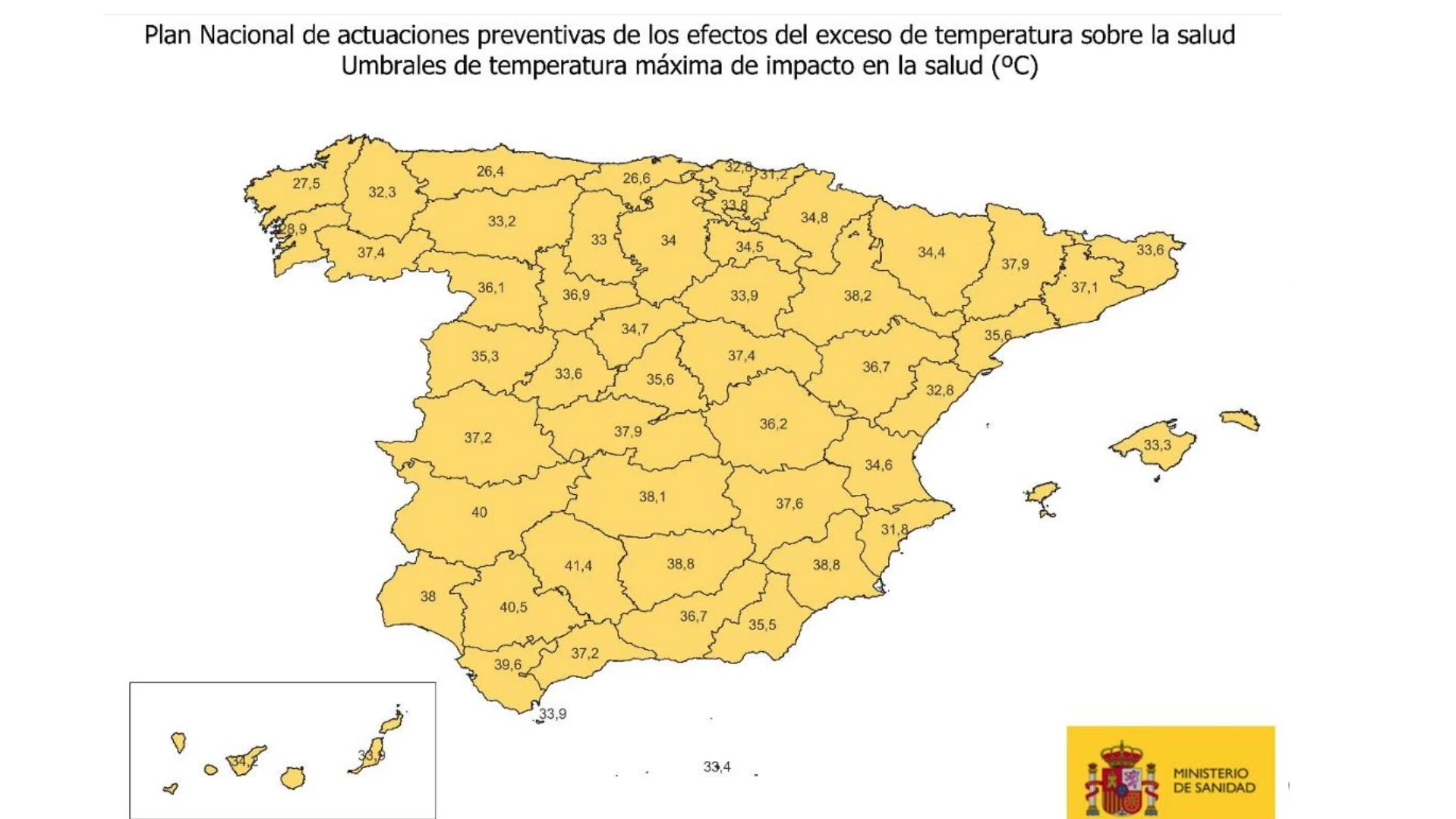 El mapa del Ministerio de Sanidad El mapa del Ministerio de Sanidad