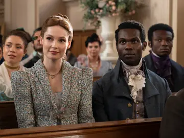 Francesca Bridgerton y John Stirling en Los Bridgerton Francesca Bridgerton y John Stirling en Los Bridgerton