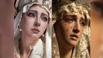 Polémico maquillaje recreando la imagen de la virgen María
