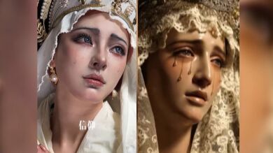 Polémico maquillaje imitando a la virgen María: 