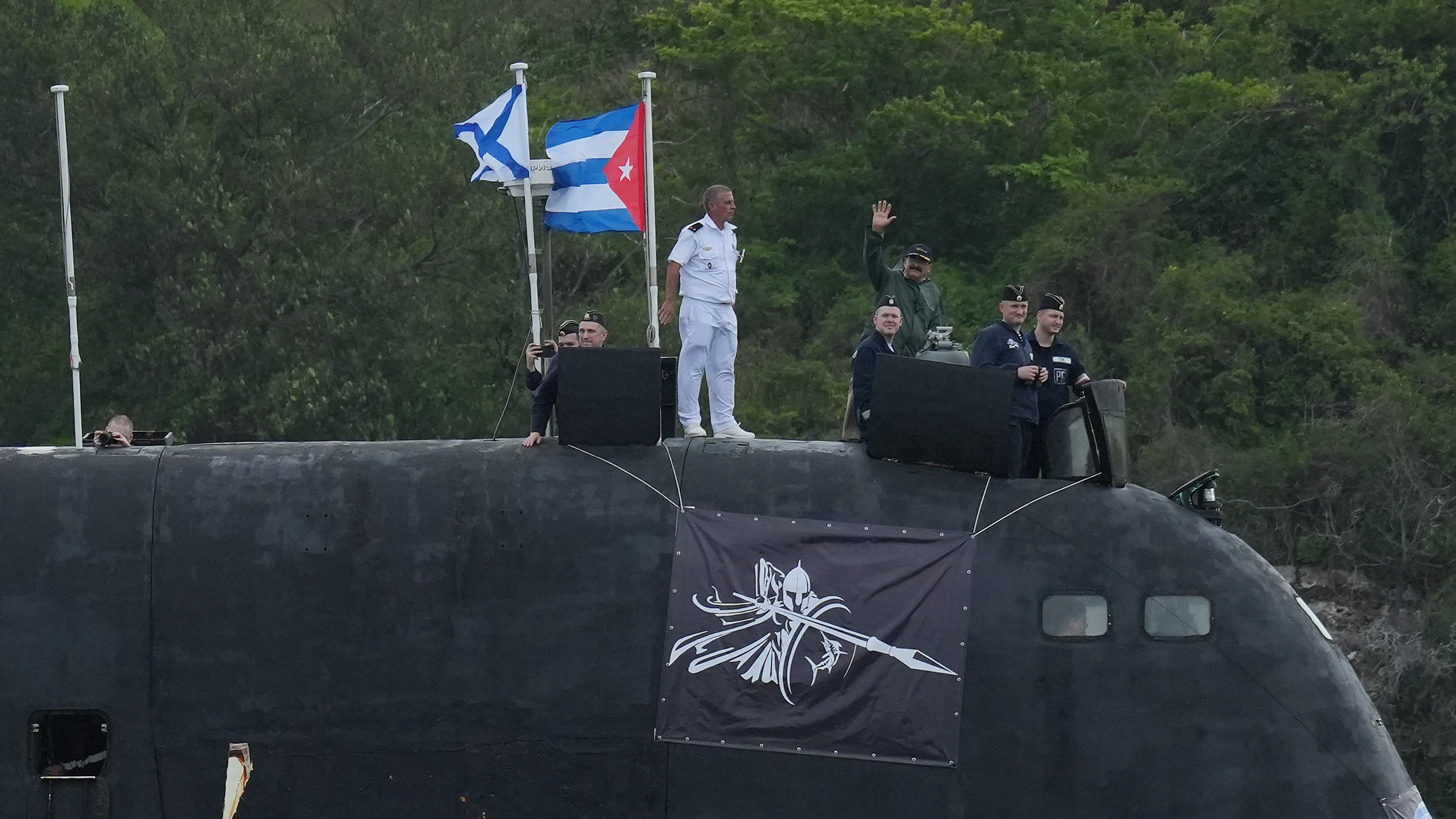 Submarino ruso de misiles de crucero Kaz&aacute;n en La Habana, Cuba