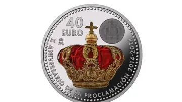 Reverso de la moneda de Felipe VI por su proclamación