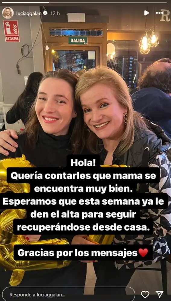 la hija de Lucía Galán actualiza el estado de salud de la cantante