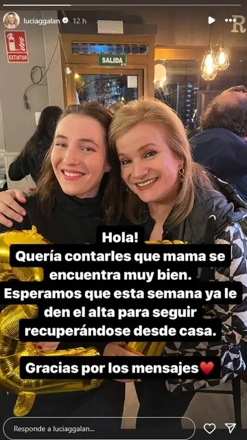 la hija de Lucía Galán actualiza el estado de salud de la cantante la hija de Lucía Galán actualiza el estado de salud de la cantante