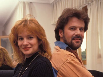 Joaquín y Lucía Galán, del dúo Pimpinela, en 1990