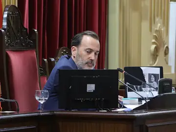 El presidente del Parlament, Gabriel Le Senne, durante el pleno El presidente del Parlament, Gabriel Le Senne, durante el pleno