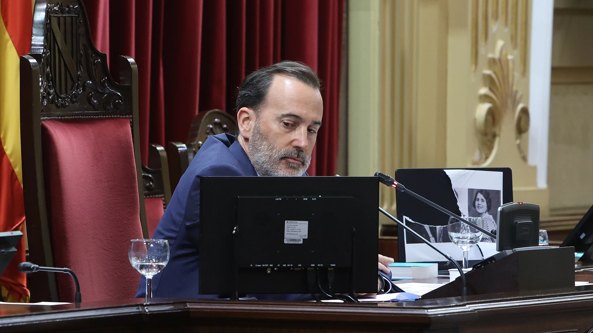 El presidente del Parlament, Gabriel Le Senne, durante el pleno