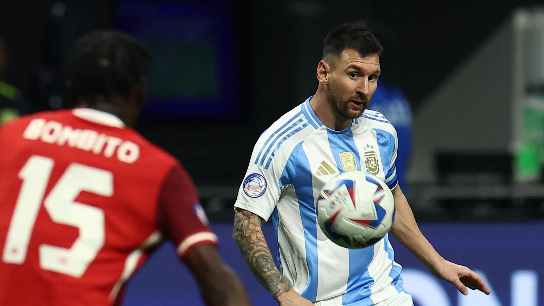 Leo Messi, en acción ante Canadá en la Copa América 2024