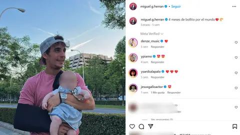 Captura del Instagram de Miguel Herrán Captura del Instagram de Miguel Herrán