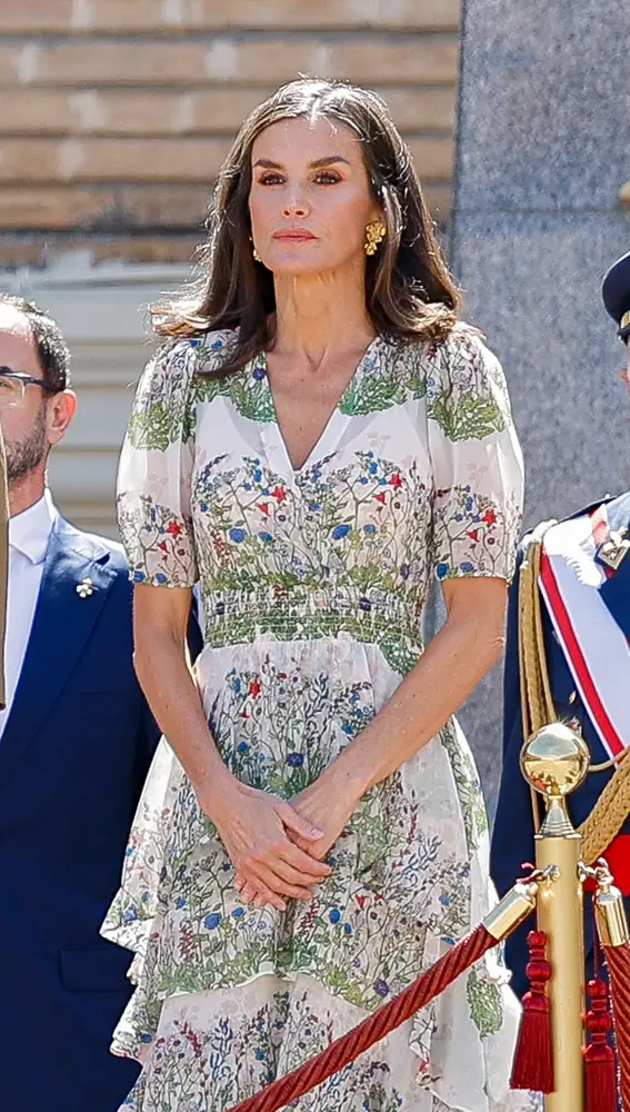 La reina Letizia con un vestido veraniego