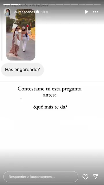 El comentario de un seguidor hacia Laura Escanes sobre su peso El comentario de un seguidor hacia Laura Escanes sobre su peso