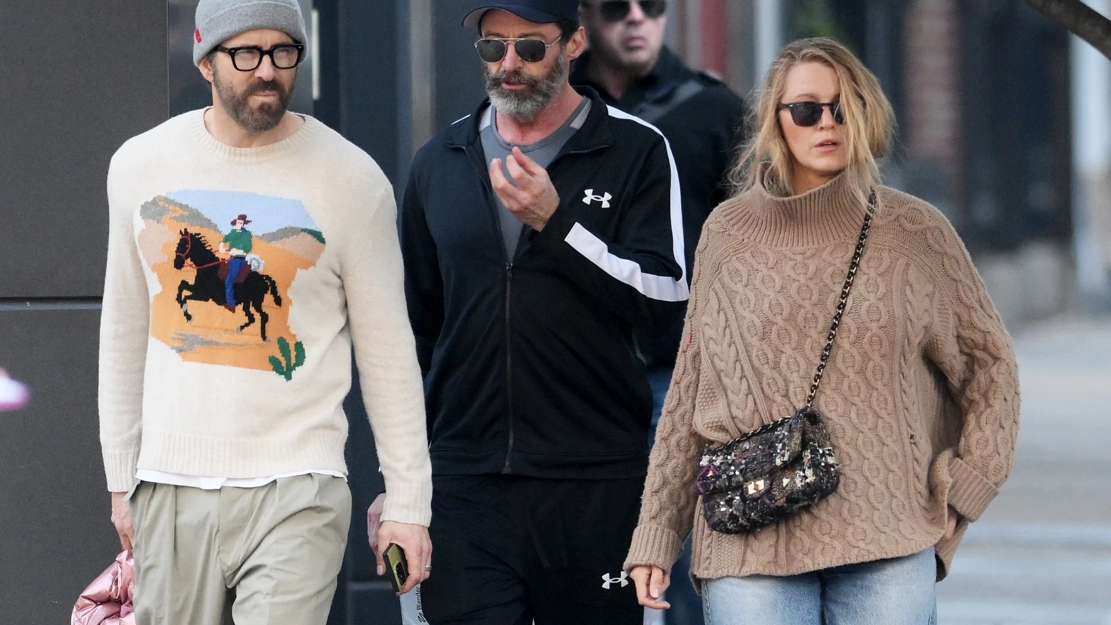 Ryan Raynolds, Blake Lively y Hugh Jackman
