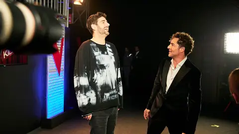 Melendi y David Bisbal antes de la Semifinal de La Voz Kids Melendi y David Bisbal antes de la Semifinal de La Voz Kids