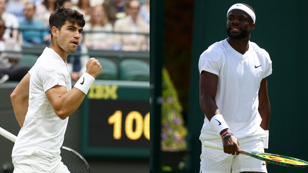 Carlos Alcaraz Frances Tiafoe Schedule And Where To Watch The   Carlos Alcaraz Frances Tiafoe Accion Wimbledon 2024 69 